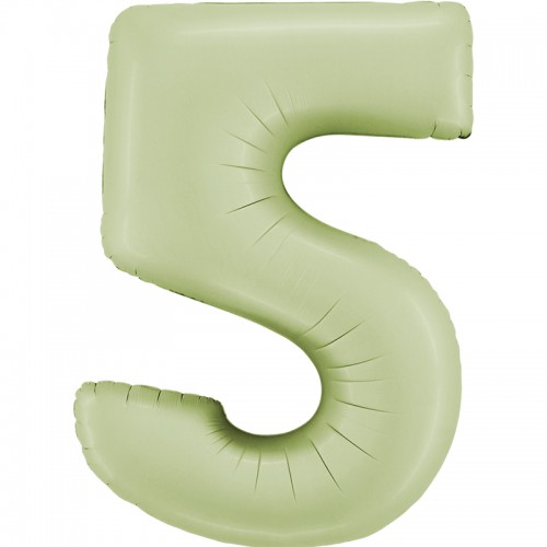 Balão Número 5 Verde Pastel